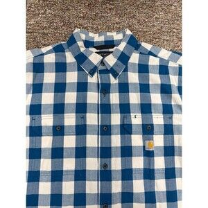 Carhartt Loose Fit Men’s Short Sleeve Plaid Button up size XL